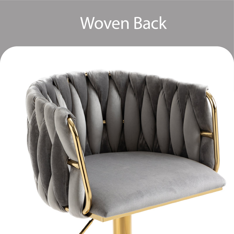 Tabouret pivotant à hauteur ajustable Devanne, gris