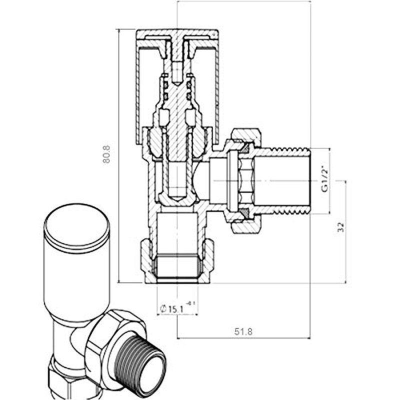 15Mm X 1/2" Angled Manual Towel Rail Designer Radiator Valves One Pair, Chrome