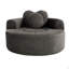 Canapé-lit rond avec canapé modulaire en mousse à mémoire de forme pour le salon, canapé Cloud avec trois coussins, noir et gris-1208433079-1208433059-1208433087