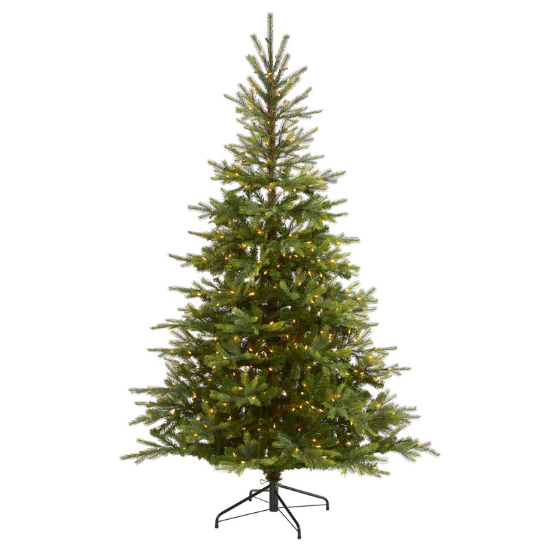 Lighted Artificial Spruce Christmas Tree, 7' H