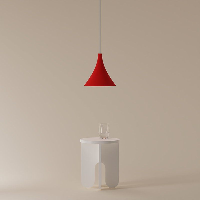 Gota Pendant Light, 14" H x 9.84" W x 9.84" D, Poppy, Black