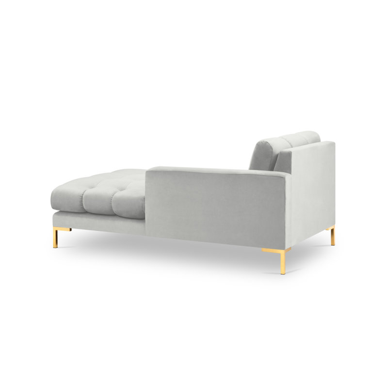 Adoraim Upholstered Chaise Lounge, Right-Arm Chaise, Silver, Gold