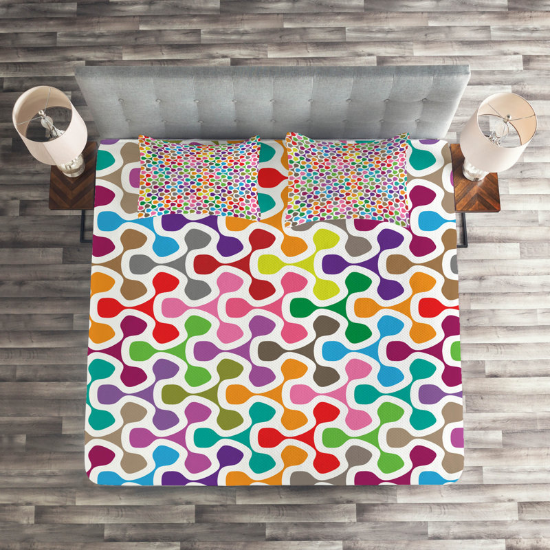 Modern & Contemporary Polyester Coverlet, Queen Bedspread + 2 Shams