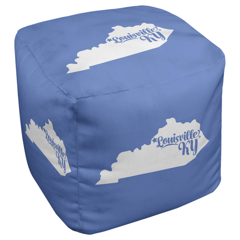 Repose-pieds cube kentucky Louisville, bleu