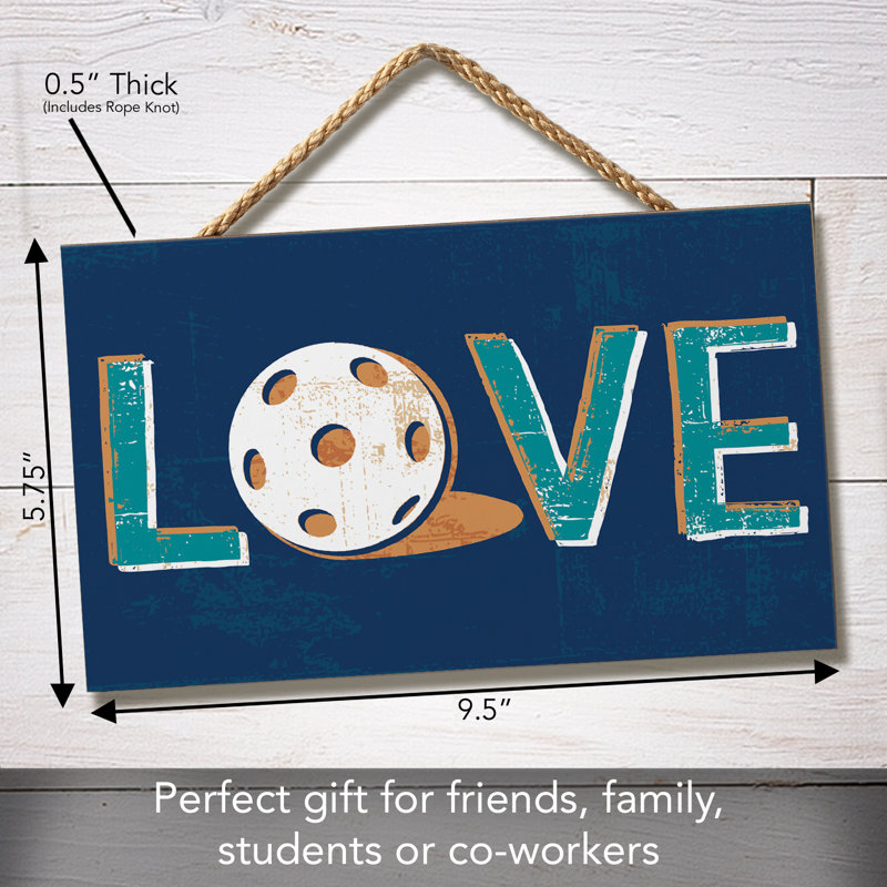 Plaque murale en bois Pickleball Love