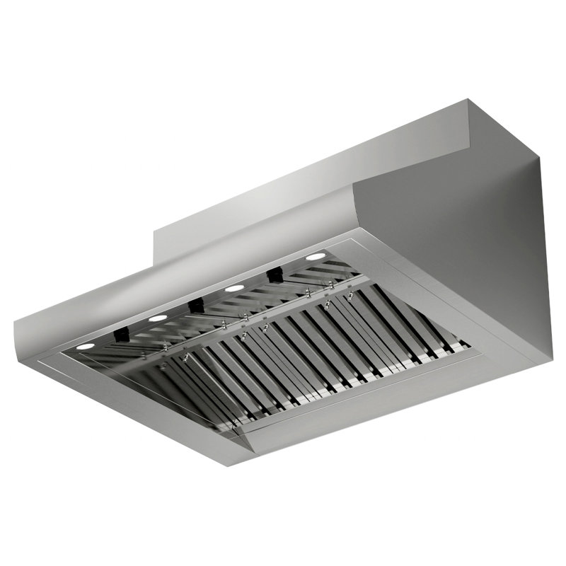 48" 1200 CFM Ducted Wall Mount Range Hood in Chrome with Nightlight, 36"