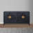 Jarae 55 Inch Sideboard Buffet Console with 2 Door Cabinet, Brass Coated Diamond Cut Handles