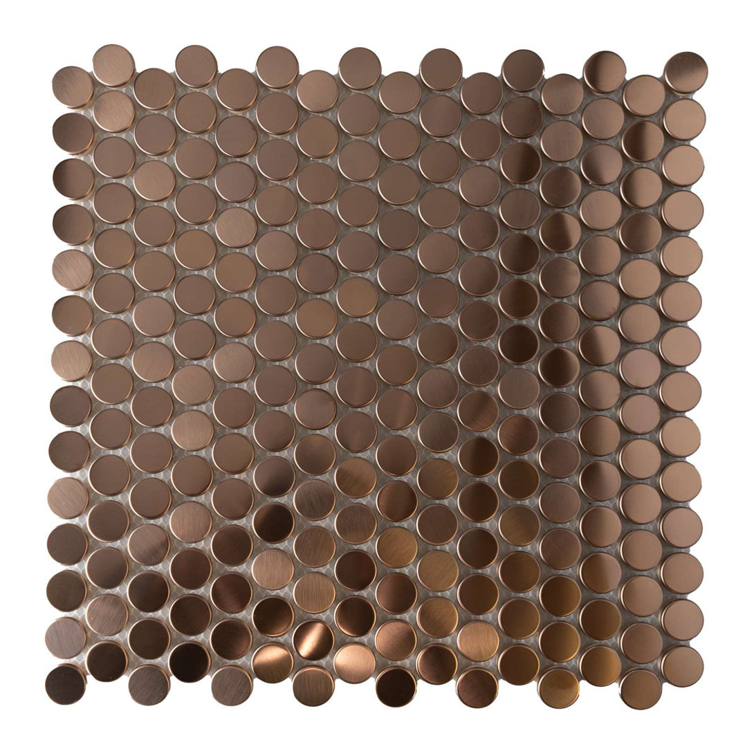 0.75" x 0.75" Metal Penny Round Mosaic Tile Modket