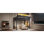 Structure de lit simple de taille mezzanine avec tablettes de rangement et panneau perforé, lit mezzanine en métal avec ports USB et lumières DEL, sécuritaire et robuste, noir