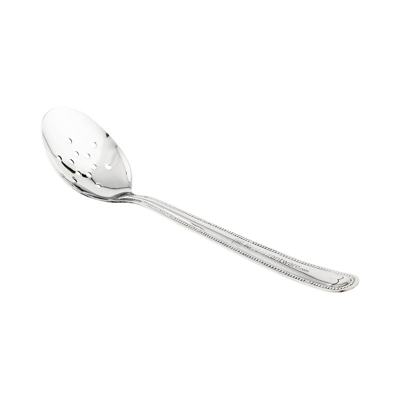 Ustensiles de restaurant - cuillère de service de 9 po x 2,2 po, 1 cuillère de restauration perforée - finition polie, lavable à la vaisselle, cuillère de buffet en acier inoxydable, ustensile de service pour les fêtes, la restauration, les banquets ou les maisons