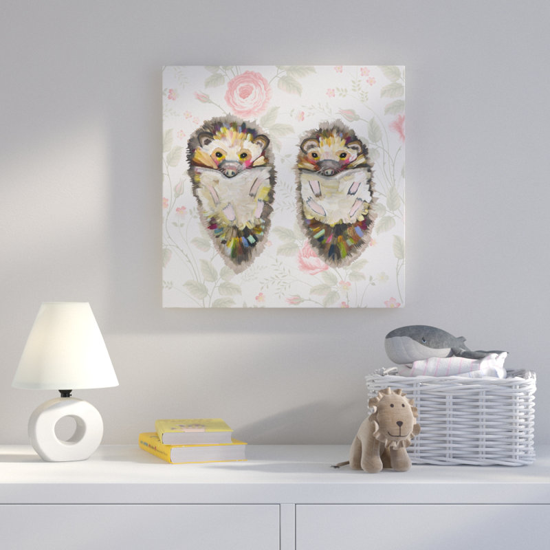 «Hedgehog Duo», art sur toile, H 12 po x L 12 po x l 1,25 po