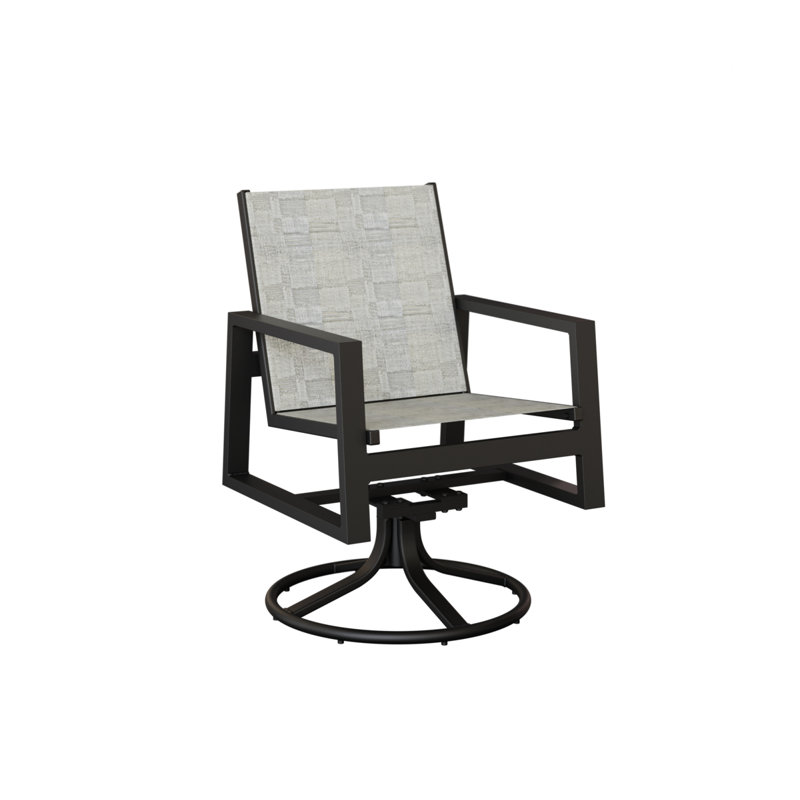 Chaise berçante pivotante en aluminium noir mat Ohlson, Solido Luxe, Noir mat