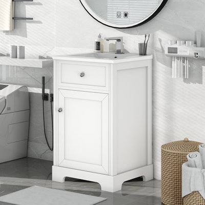 Meuble-lavabo simple 20 po avec comptoir en céramique Jacolby