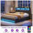 Upholstered Lift Up Storage Bed Frame with LED Lights and Charging Station, Platform Bed, No Box Spring Needed-1592551045-1591964921