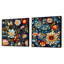 Genevrier - Ensemble de 2 collages carrés botaniques abstraits-101847730-101847731