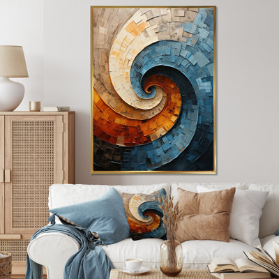 Collage en spirale - spirales abstraites, impressions sur toile
