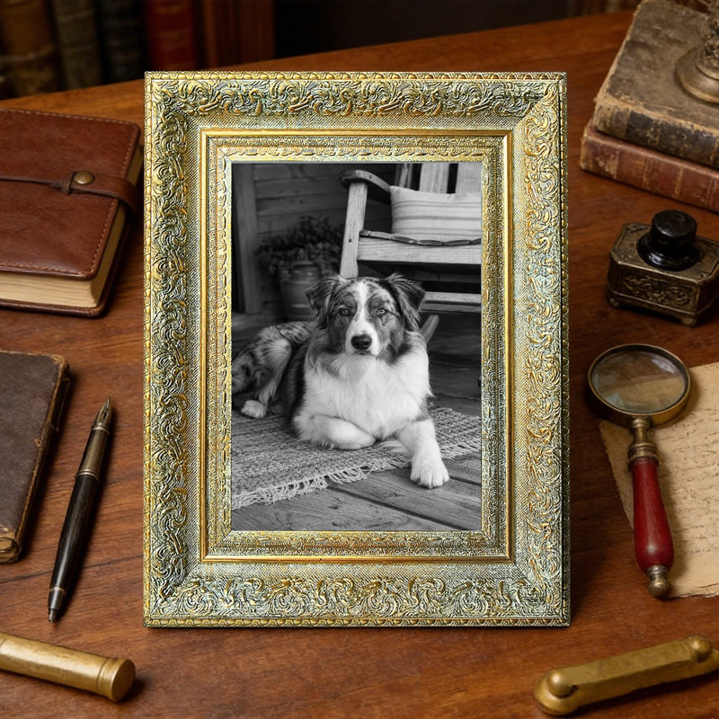 Cadre photo or antique 1pc pour photos 8 "x 10" et cadeaux de pendaison de crémaillère, Or antique, 1, L 8 po x H 10 po