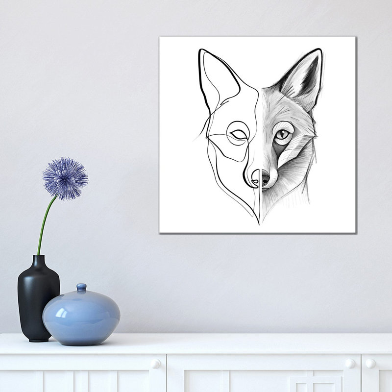 Distinct Fox by Dane Khy - Wrapped Canvas Print, 45.72 cm H x 45.72 cm W