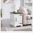 Farmhouse end table Nightstand Rectangular Farmhouse End Table with Barn Door and Adjustable Storage Shelf, Rustic Sofa Side Table for Living Room, Bedroom,