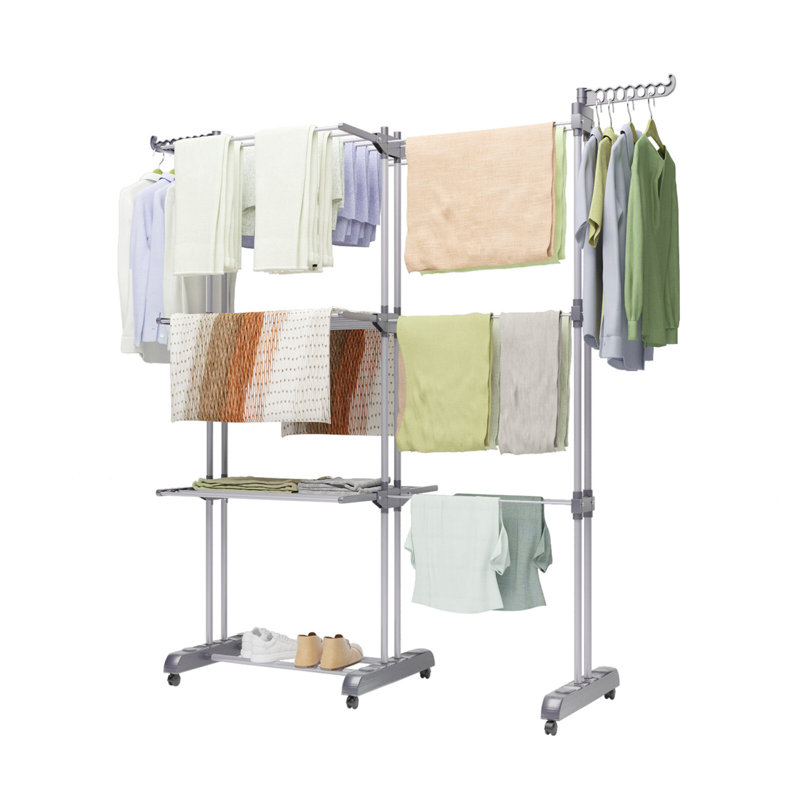 Bole Adjustable Rolling Clothing Rack, Grey