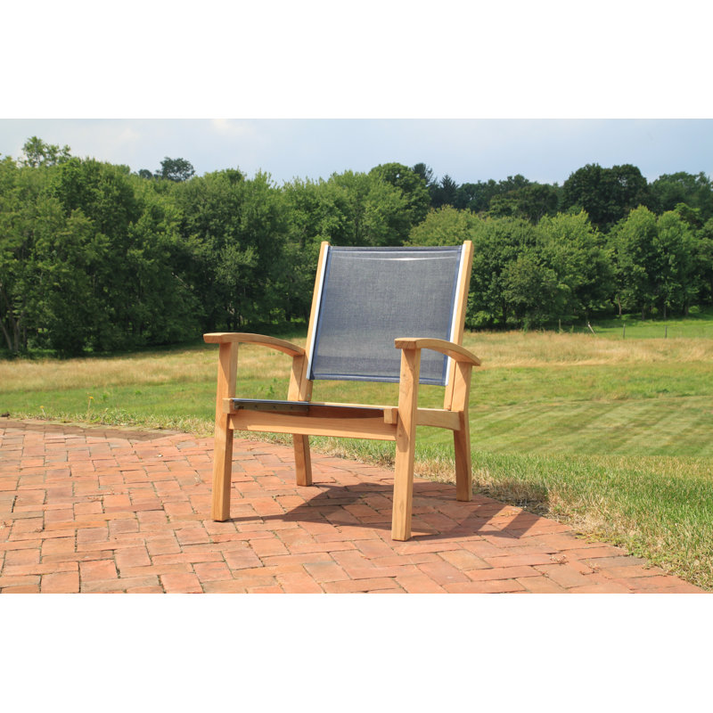 Barbados Outdoor Teak Lounge Chair, Canvas Navy Sunbrella® Canvas