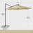 Jassim 10ft Deluxe Cantilever Umbrella, Offset Umbrella with 360 Degree Rotation, Crank Control and 5-level-78171543