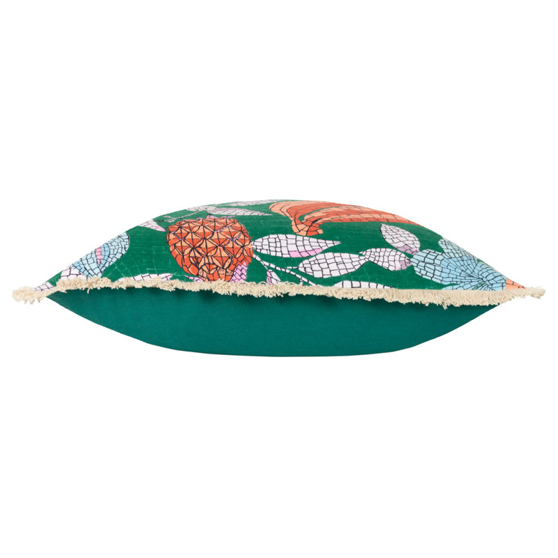 Cypressa Floral Square Cushion, Teal