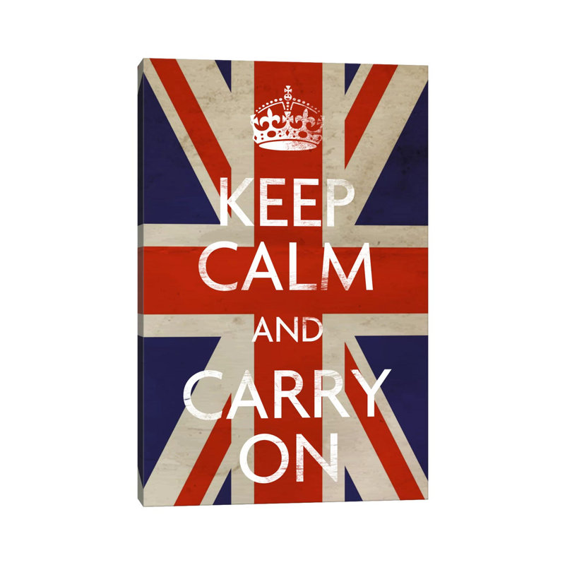 Keep Calm & Carry On (British Flag) - Wrapped Canvas Print, 152.5 cm H x 101.5 cm W