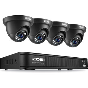 8CH DVR Security Camera System with 1080P Wired Dome Outdoor camera, IP66, 80ft Night Vision (Set of 4)