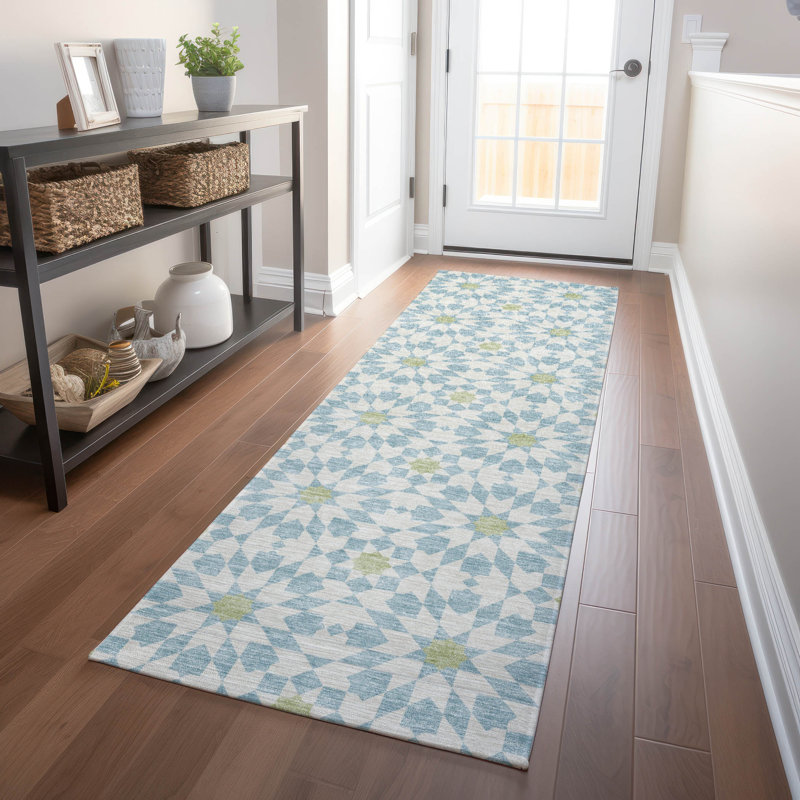 Tapis en tweedy lavable à la machine de qualité supérieure, Tapis de couloir 2 pi 3 po x 7 pi 6 po