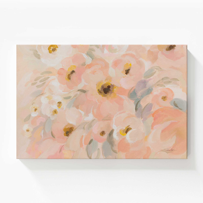 Blush Blooms, grande impression sur toile, H 36 po x l 54 po