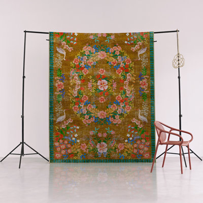 Tapis floral multicolore à motif floral multicolore