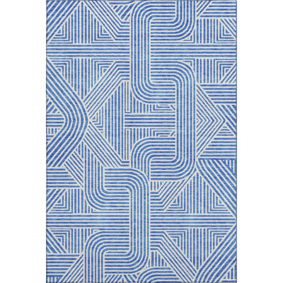 Premium Machine Washable Prisco Blue Rug