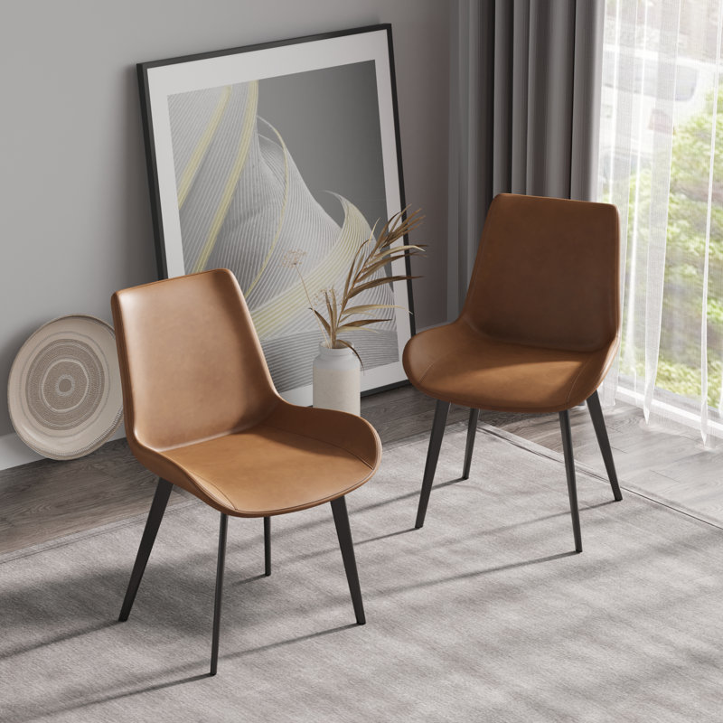 Chaise de salle à manger moderne et minimaliste, Brun, 4