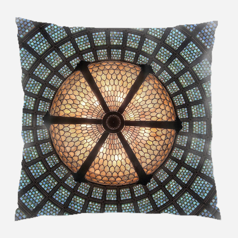 Glass Geometric Microsuede Reversible Throw Pillow
