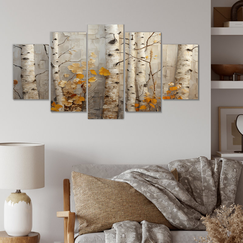 Autumn Birch Tree Elegance - Tree Multipanel Wall Art Set