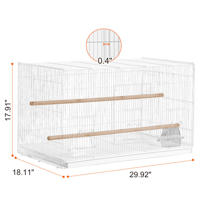 Carbon Steel Table Top Bird Cage with Stand, White