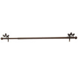 Aadan Metal Distressed Brown Pinecone 44" - 82" Curtain Rod with Matching Brackets