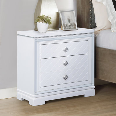 Table de chevet 2 tiroirs Isabelle avec ports USB