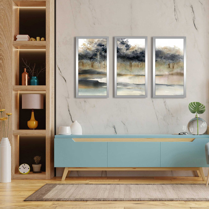 «Silent Waters I» par Carol Robinson - reproduction de cadre photo simple de 3 pièces, H 25,5 po x l 40,5 po x P 1 po