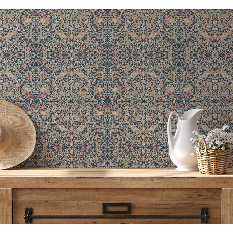 Yuki Osada Damask Wallpaper Double Roll by Yuki Osada, Dark Blue