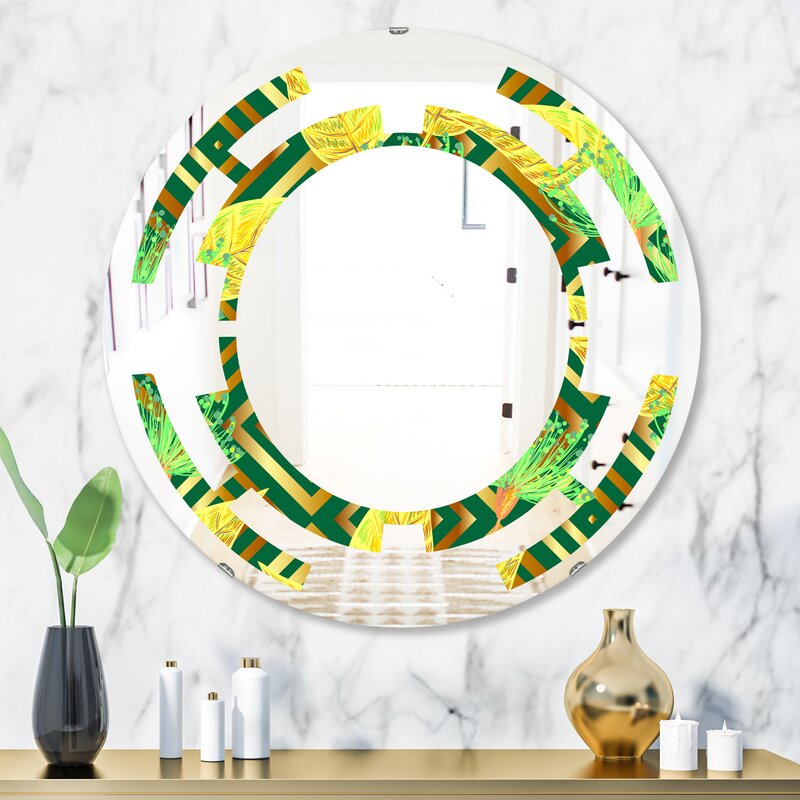 Space Luxury Pattern II Glam Frameless Wall Mirror
