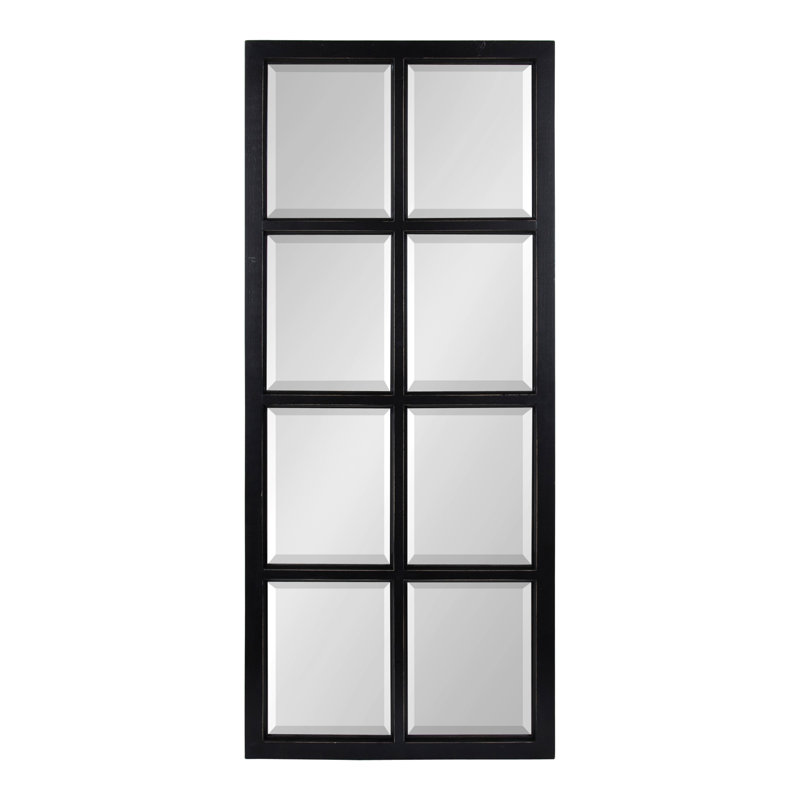 Busby Solid Wood Flat Mirror, Black, 41.5" x 17.5"