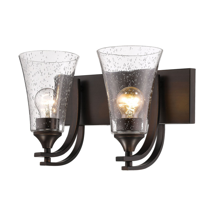 Éclairage de salle de bain à intensité variable 2 lumières Wilma, Bronze huilé