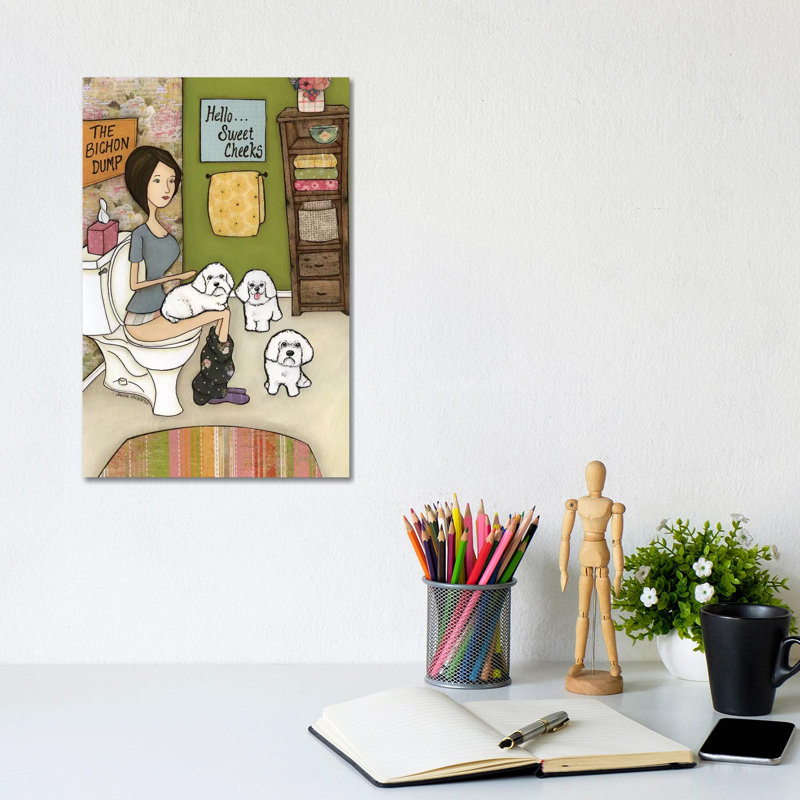 The Bichon Dump by Jamie Morath - Wrapped Canvas Print, 20.32 cm H x 30.48 cm W