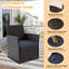 Ensemble de canapé modulaire d'extérieur en osier 4 pièces avec coussins et table basse en verre-515189026-518011664