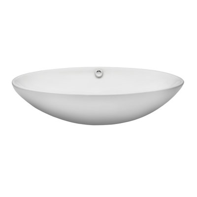 Novatto 16.25'' White Ceramic Oval Bathroom Sink with Overflow