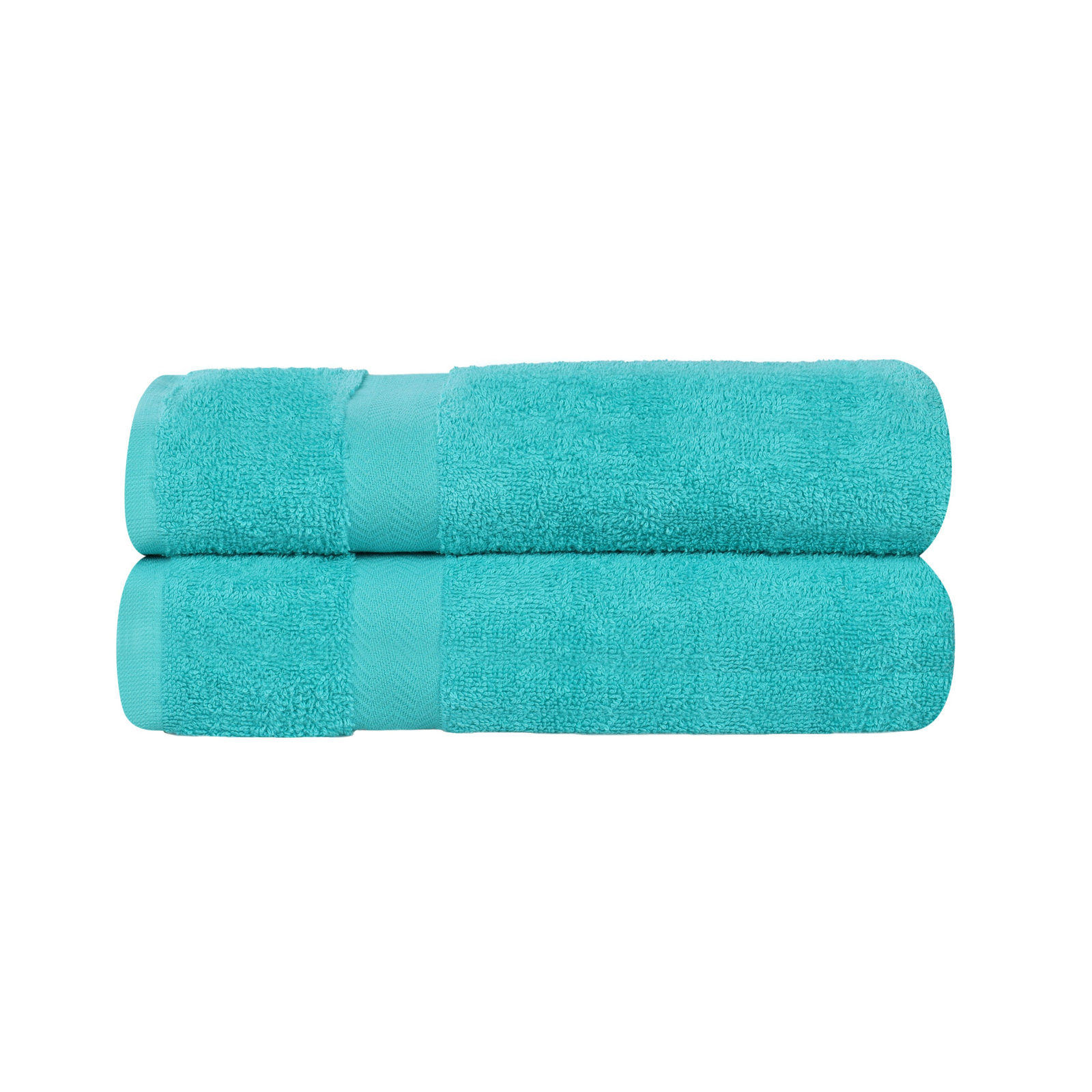 Quick-Drying Cotton Washcloth, Turquoise, 2 Pieces Towel Set
