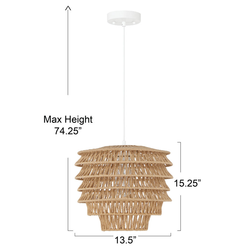 Luminaire suspendu naturel 1 lumière Crosstown
