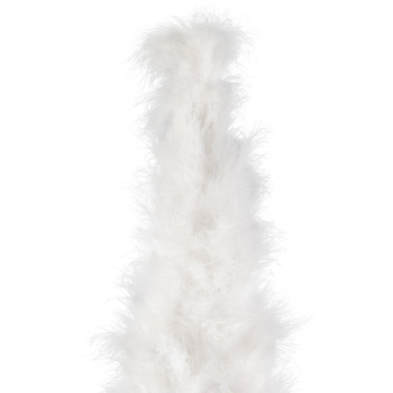 Décoration de Noël en forme de cône de plumes Wispy, H 19,5 po x l 7 po x P 7 po